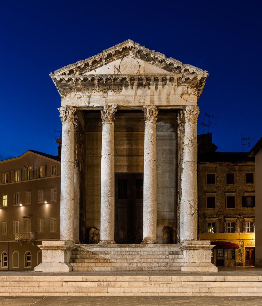 The Temple of Augustus on Pula's Forum